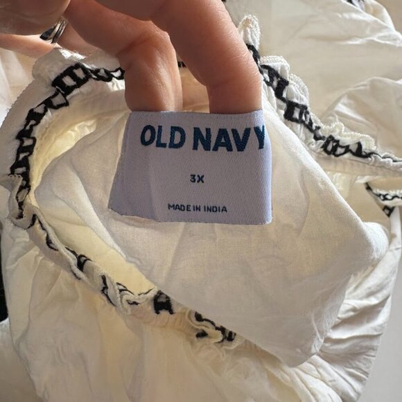 NWT Old Navy embroidered Mini Swing Dress Open Neck Cotton Flutter Empire Waist - Picture 12 of 15